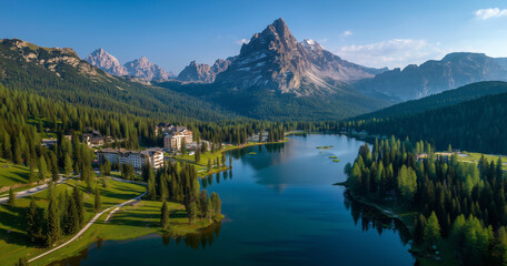 Panorama mountain autumn landscape 