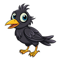 Naklejka premium Cute cartoon crow
