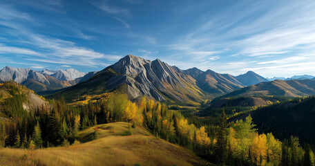 Panorama mountain autumn landscape 