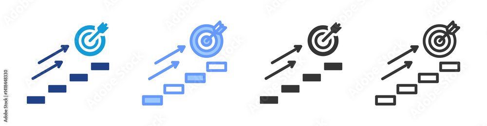 Poster career goals icon set multiple style collection