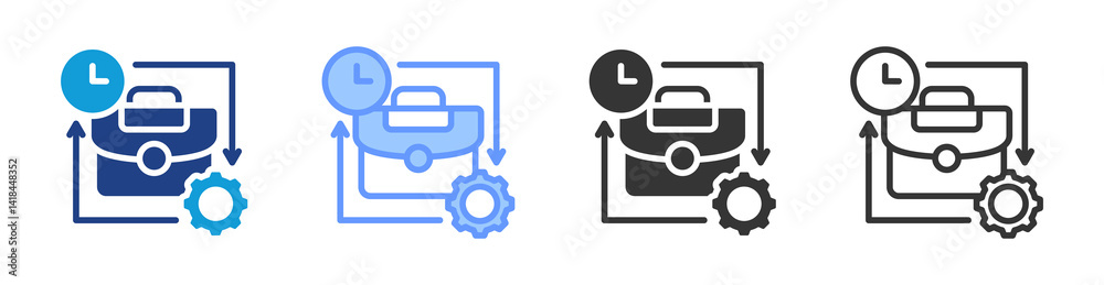 Poster Work Experience icon set multiple style collection