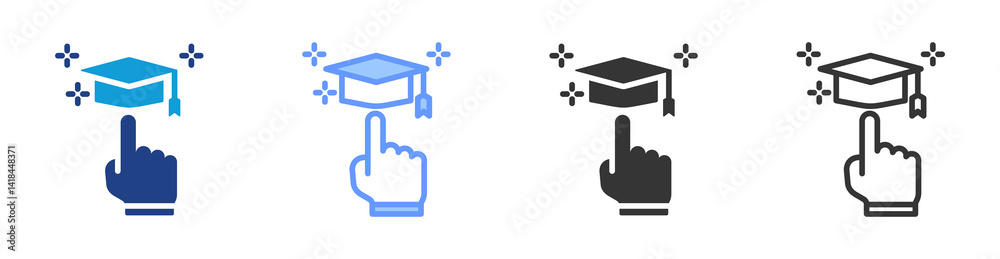 Poster First Generation College Student icon set multiple style collection