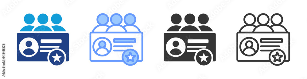 Poster Group Membership icon set multiple style collection