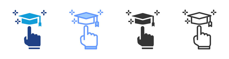 First Generation College Student icon set multiple style collection