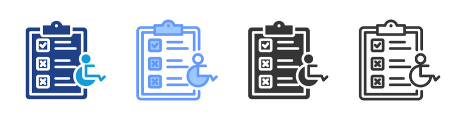Disability Status icon set multiple style collection