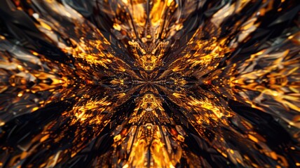 Modern abstract art of gold light effect designed by elegant and complex flow. Seamless golden particle in cyberspace create sparkling and beautiful pattern perfect for luxury style background. AIG53.