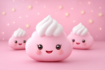smiling dessert clouds cute wallpaper