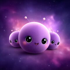 smiling planets with antennas cute wallpaper
