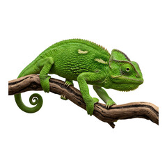 Obraz premium Green chameleon standing on a branch