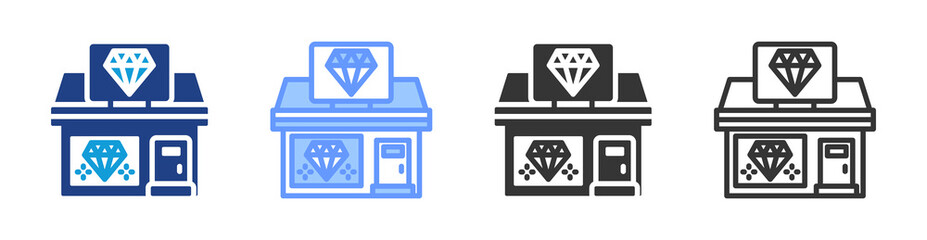 Jewelry Stores icon set multiple style collection