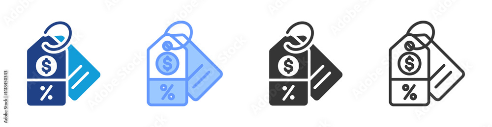 Poster sales discount icon set multiple style collection