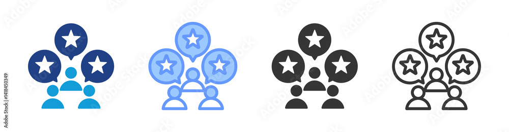 Poster Customer Review icon set multiple style collection