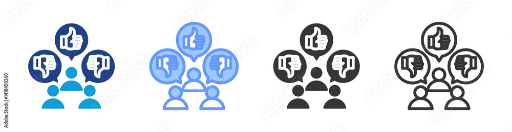 Aufkleber customer feedback icon set multiple style collection