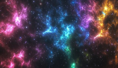 Cosmic Nebula: Vibrant Hues and Celestial Glow