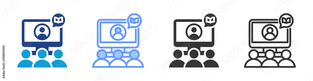 Aufkleber webinar icon set multiple style collection