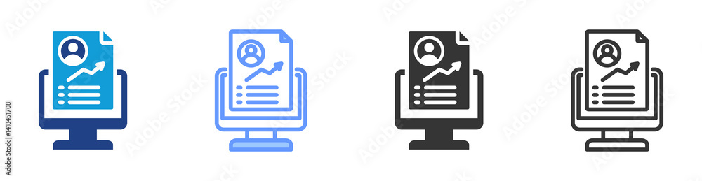 Aufkleber Progress Tracking System icon set multiple style collection
