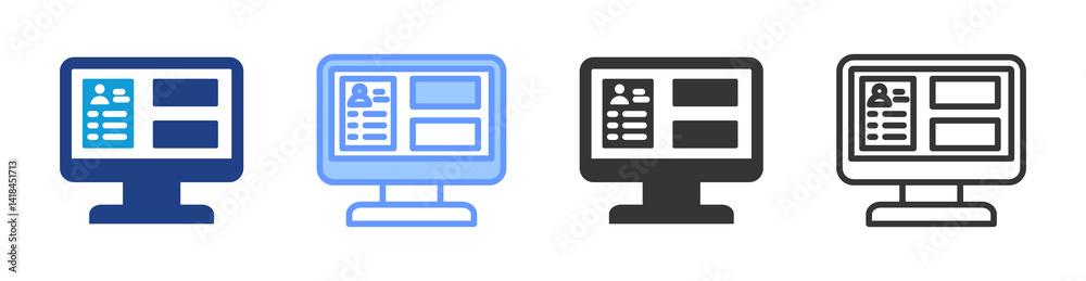 Aufkleber assessment tools icon set multiple style collection