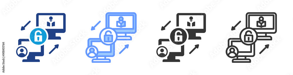 Aufkleber Remote Access icon set multiple style collection