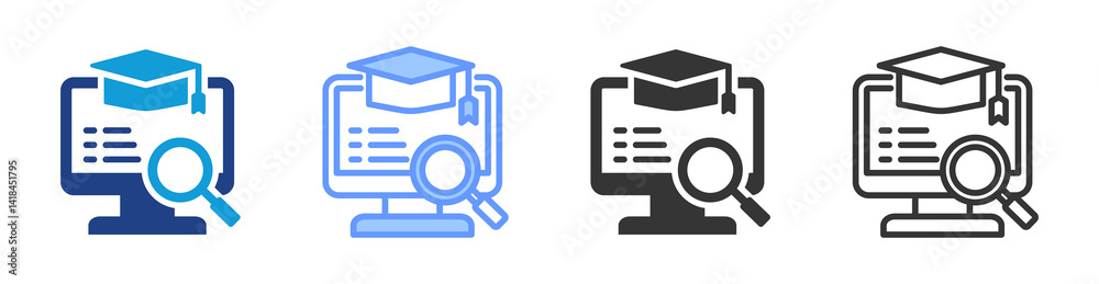 Poster Learning Analytics icon set multiple style collection