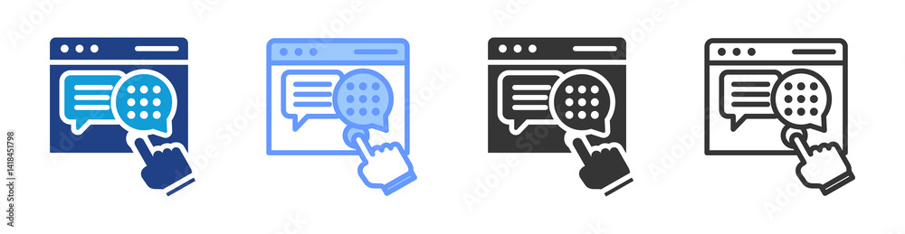Poster Langauge Learning Apps icon set multiple style collection