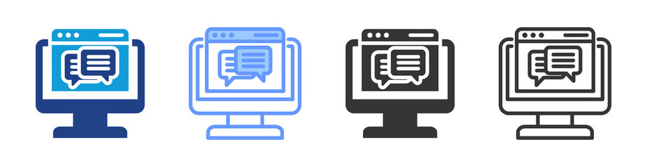 Fototapeta premium Discussion Board icon set multiple style collection