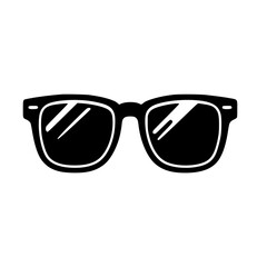 Fototapeta premium Bold Black Sunglasses Silhouette – Cool Vector for Summer Looks, Beach Vibes, and Casual Graphics