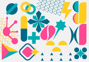 Simple geometric shapes, creative background colorful, vector illustration