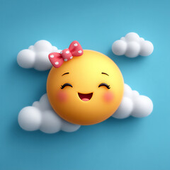 smiling suns with bows cute wallpaper