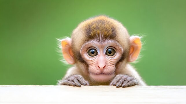 Cute baby monkey portrait