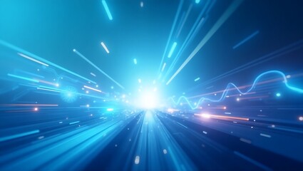 Obraz premium futuristic digital abstract background with luminous lines and a sense of movement, perfect for modern design concepts