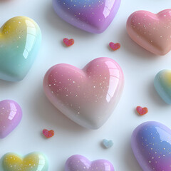 Obraz premium trailing sparkle hearts cute wallpaper