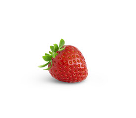 Ripe strawberry isolated. Fresh sweet strawberry on a white background.