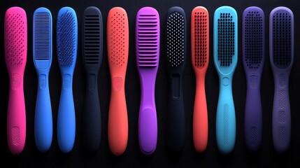 A Colorful Collection of Hairbrushes: Stylish and Functional Designs