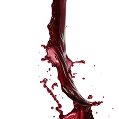 Flowing Red Liquid Splash Against a Transparent Background Capturing Dynamic Movement and Vibrant Color in a Creative Abstract Composition