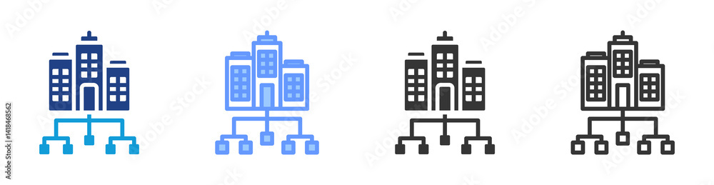Poster Business Architecture icon set multiple style collection
