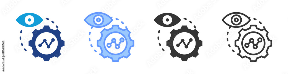 Poster vision icon set multiple style collection