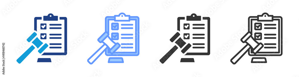 Poster regulation icon set multiple style collection