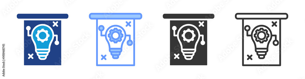 Aufkleber tactics icon set multiple style collection