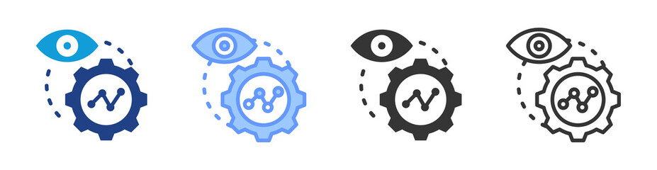 Vision icon set multiple style collection
