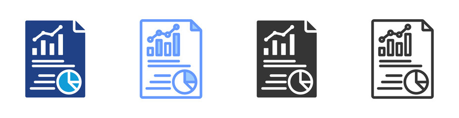 Metrics icon set multiple style collection