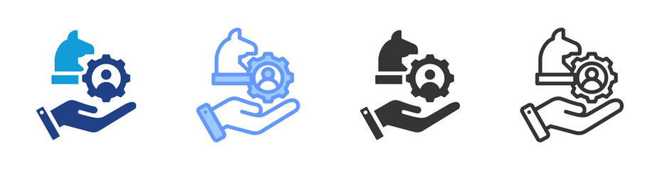 Business Strategy icon set multiple style collection