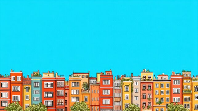 Colorful Cityscape Illustration Pixel Art Style