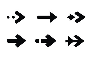 Bold Arrow Icons Set Black Directional Vector Symbols. arrow, icon, vector, direction, pointer, bold, symbol, navigation, black, design