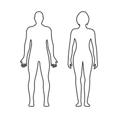 male and female human bodies line icon