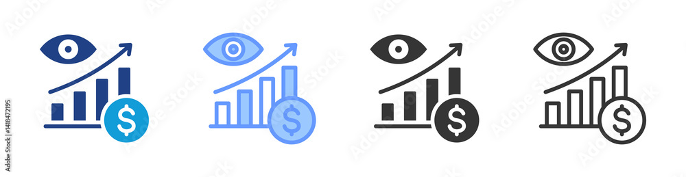 Aufkleber vision icon set multiple style collection
