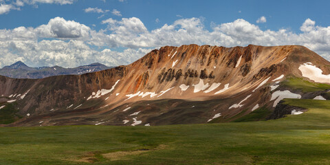 The awesome orange colors of Sheep Mountain (13,304') and its amazing rock glacier.  Located in the...