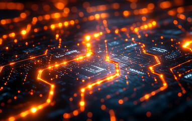 Futuristic data center with glowing digital screens displaying complex analytics and data
