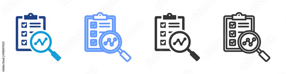 Poster Research icon set multiple style collection