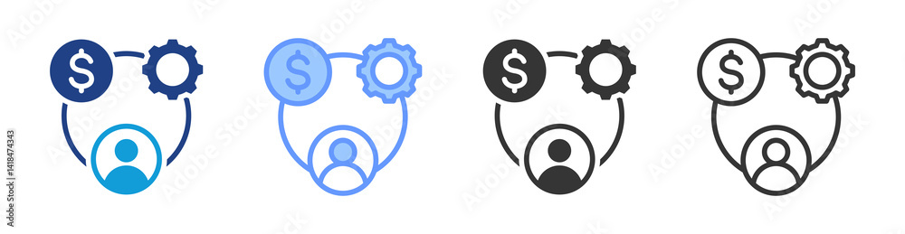 Poster Resources icon set multiple style collection