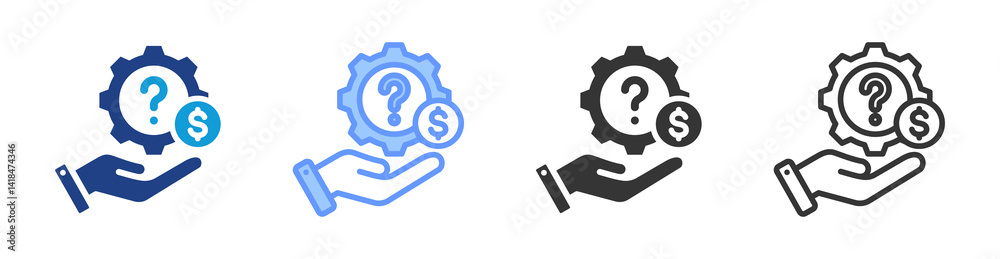 Poster Help icon set multiple style collection